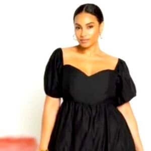 NWOT Eloquii Black Puff Sleeve Maxi Dress 26W